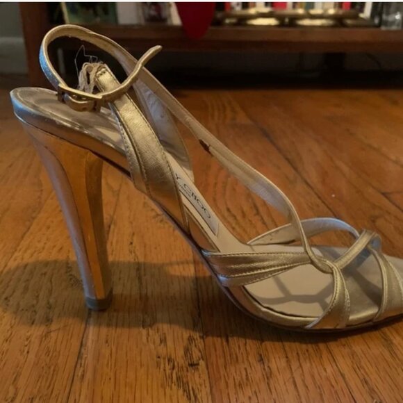 Jimmy Choo Gold Leather Heels EU Size 39 - Picture 3 of 8